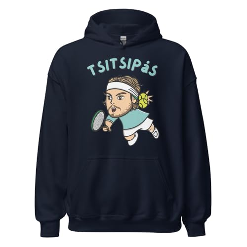 Sweat Tsitsipas bleu marine en taille Small : le sweat à capuche de tennis idéal