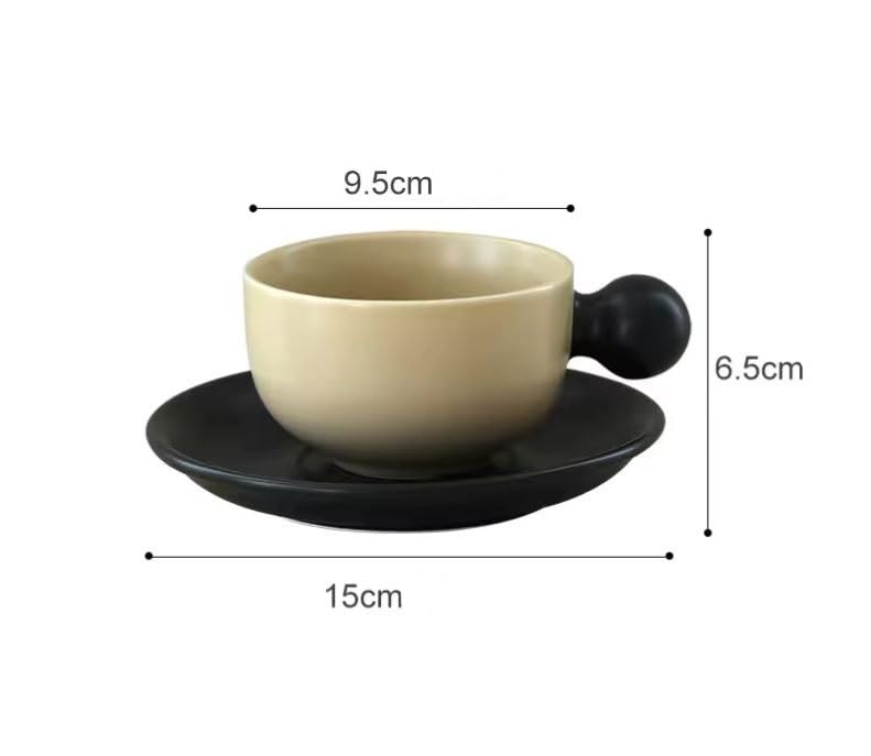 Bastlix Ceramic Vertical Bar, White Tea Cup with Saucer Set Tea