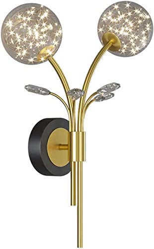 Aplique de pared de cristal con doble cabezal de lujo moderno para salon