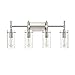 Linea di Liara Effimero Modern Farmhouse Bathroom Vanity Lights Fixtures 4 Lights Over Mirror Brushed Nickel Vanity Lights For Bathroom Light Fixtures Industrial Lighting Clear Glass Covers, UL Listed
