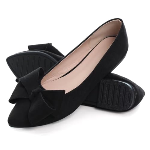 Image of Stunner Womens Flats Fashion Pointed Toe Bowknot Ballet Flats Cute Slip On Dress Flats Comfortable Party Wedding Flats2