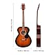 VEVOR Dreadnought Akustik Gitarre, 1016 mm, Akustische Gitarre Set mit Gigbag, Stimmgerät, Gurt, Stahlsaiten, Plektren, Kapodaster, Palisandergriffbrett, für Erwachsene, Sunburst