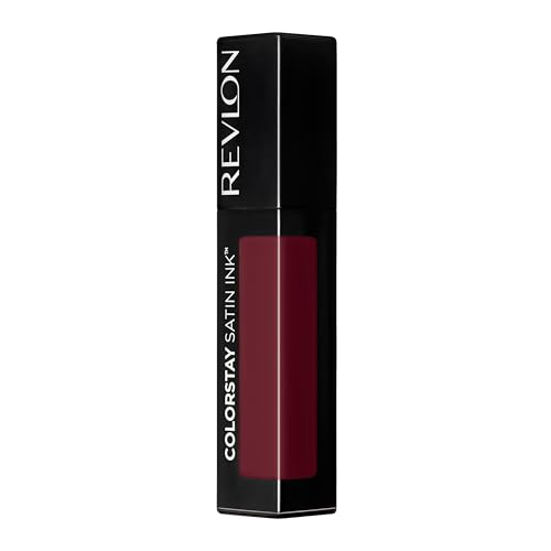 Image of Revlon ColorStay Satin Ink Liquid Lipstick, Longwear Rich Lip Colors, Formulated with Black Currant Seed Oil, 021 Partner in Wine, 5 ml
