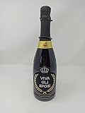 SWART Bottiglia Personalizzata con Veri Cristalli Swarovski - 0,75l Viva Gli Sposi Compleanno Eventi Particolari