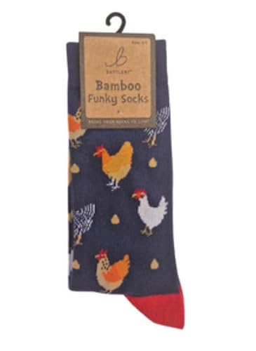 Bartleby Ladies Funky Bamboo Socks - Colourful Chickens