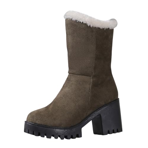 Bottes d'hiver en coton épais femme à talon haut parfaites dans la neige