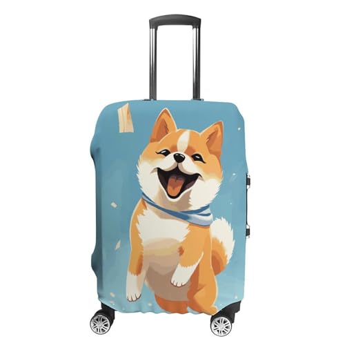 Carry on Luggage Cover Cute Shiba Inu Suitcase Covers for Luggages Tsa Approved Travel Luggage Sleeve Protector Elastic Suitcase Protector Anti-Scratch Washable Fits 19-30 Inch Case -XL