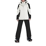 Generisch Skijacke Damen Skianzug Damen 2 Teilig Set Wasserdicht Warm Skijacke und Hose Ski Set Winter Schneeanzug Snowboardanzug Atmungsaktiv Outdoor Skibekleidung Gefüttert Zweiteiler Outfit