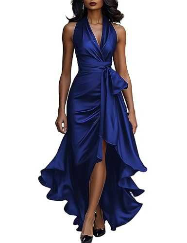 Elegant Evening Dresses for Women Deep V Neck Halter Formal