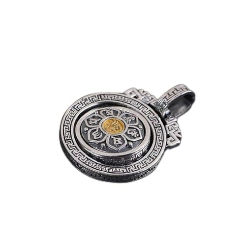 Collier bouddhiste rotatif argent S925 pour un style bohème chic au quotidien
