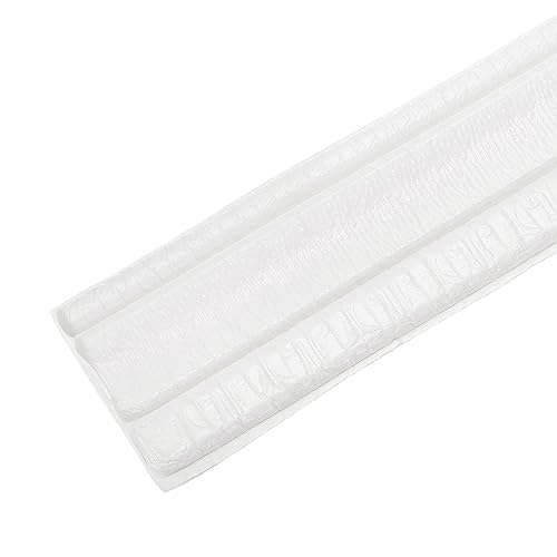 sourcing map Flexible Wall Molding Trim, 1pcs 8Ft x 3 in Flexible Baseboard Molding Trim, Self Adhesive Wall Border Foam Molding Trim for Home, Office, and Hotel DIY Decoration, White