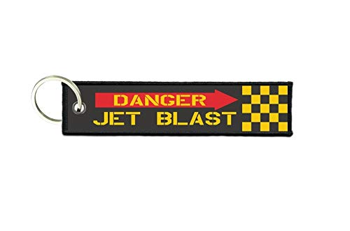 Akachafactory Porte cles Moto Beware Danger Jet Blast Flight tag Avion Aviation r3