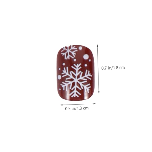 ADOCARN 2 Adesivos De Unhas De Natal Unhas Postiças Quadradas Unhas Falsas Unhas De Plástico Unhas P