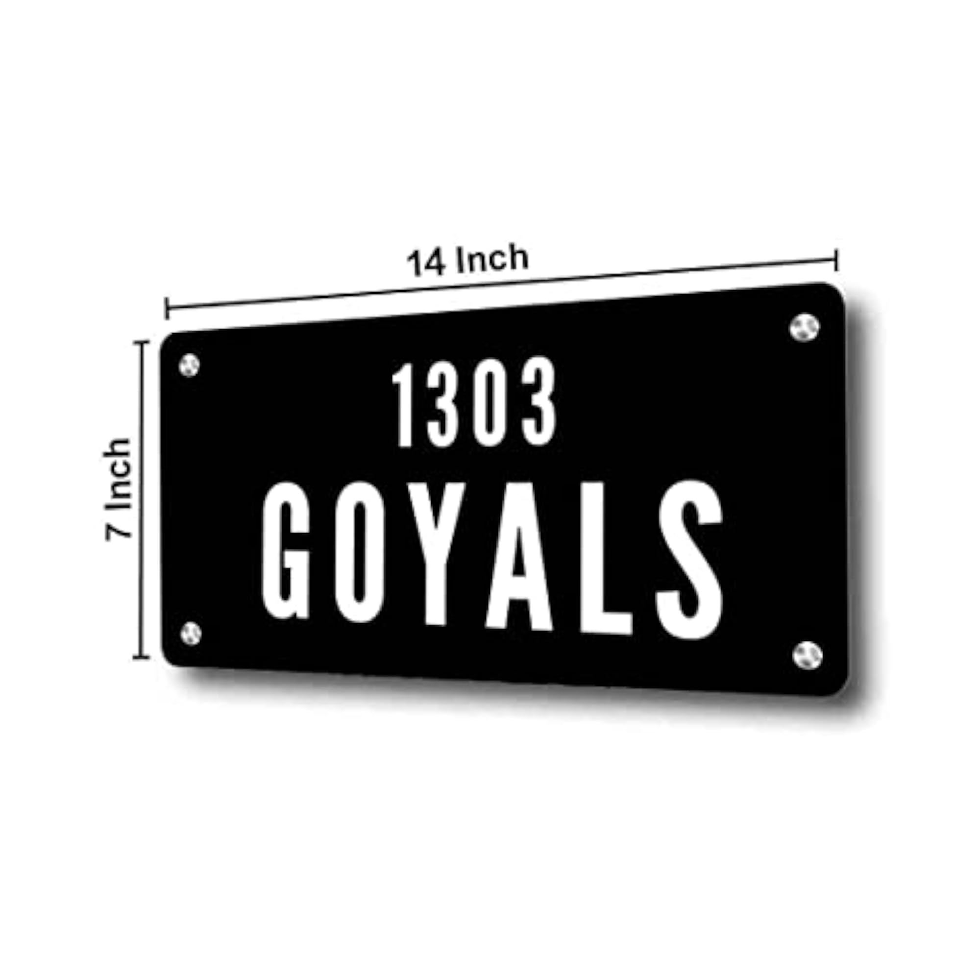 Personalized Metal Name Plate for House, Black