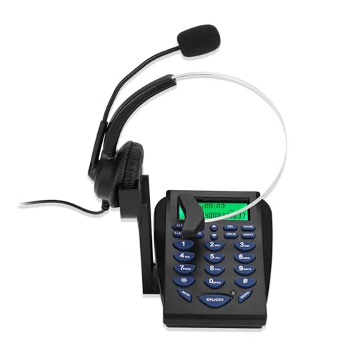Teléfono fijo con cable para Call Center y auricular