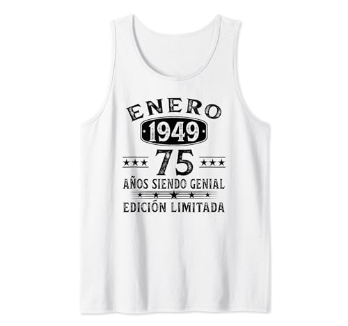 Enero 1949 Regalos 75 Años Cumpleaños Hombre Vintage 1949 Camiseta sin Mangas