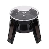 Plastic Solar Powered Jewellery 360 Degree Rotating Display Stand LED Light (Black)