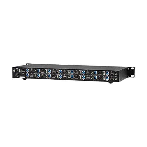 Image of Tripp Lite 16-Port 4K HDMI KVM Switch, 2 USB 3.2 Peripheral Sharing for Keyboard & Mouse, 4K @ 60 Hz - Windows, Mac and Linux Compatible - 1U Rack-Mount, 3-Year Warranty (B024-H4U16)
