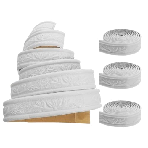 IWOWHERO Cenefas Autoadhesivas de PVC 4 CM de Ancho 4 Rollos de 23 M Molduras Decorativas para Paredes y Techos Borde de Papel Tapiz Resistente Protector de Esquina para Decoración