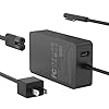 Cargador de 65 W compatible con Microsoft Surface Pro 11, 10, 9, 8, 7+, 7, 6, 5, 4, 3, X, adaptador de corriente para Windows Surface Laptop 7/6/5/4/3/2/1, Go Tablet, Book 3/2/1, compatible con 44W