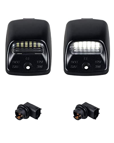 HERCOO LED License Plate Light Tag Lights Rear Lamp Socket Assembly Compatible with Toyota Tundra 2000-2013, Tacoma 2005 to 2015 Pickup, 6000k White