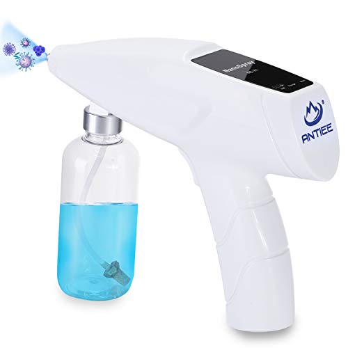 ANTIEE Wireless Nano Spray Gun, Portable Handheld Sprayer, Rechargeable Cordless Electric ULV Cold Fogger Machine, Nano Atomizer Gun for Home, Office, School, Indoor, Outdoor - 4800mAh 200ml 6.8oz