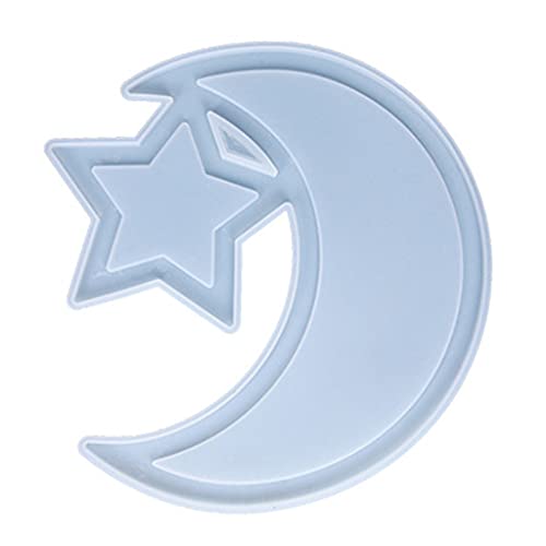 Ramadan Dessert Tray Epoxy Resin Mold Moon Star Ramadan Serving Plate Silicone Mould DIY Crafts Display Holder Mold