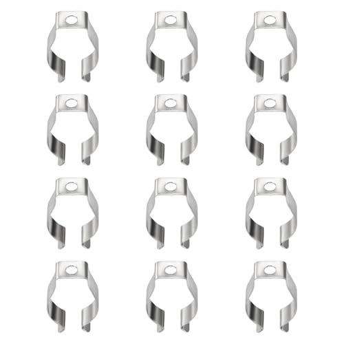 Image of 12Pcs T8 Clips Holder Bracket Pipe Clamps Prevent Sagging for LED Light Tube Steel-Home & Garden - Lamps, Lighting & Ceiling Fans - Lighting Parts & Accessories