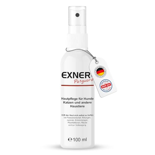 Exner Petguard Hautpflege & Fellpflege für Hunde, Katzen & andere Haustiere 100 ml – Bei Juckreiz, Hautreizungen, Haarausfall, Entzündungen, Milben, Parasiten, Räude & Pilzbefall – Dermatest SEHR GUT