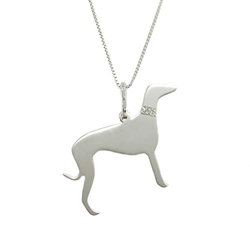 Collana veneziana con Ciondolo cane LEVRIERO in argento 925 ‰
