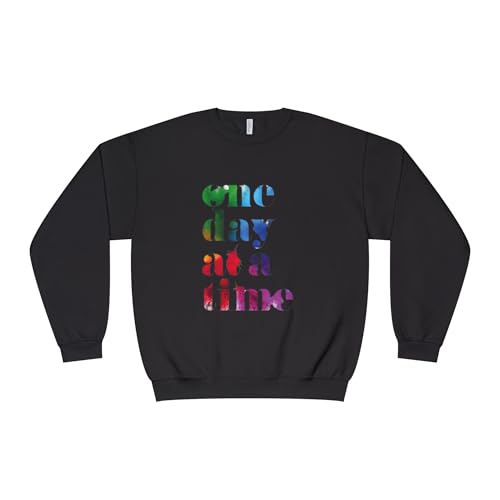Inspirational Crewneck Sweatshirt - One Day at a Time, Cozy Unisex Sweatshirt, Self-Care Gift, Motivational Apparel, [...]