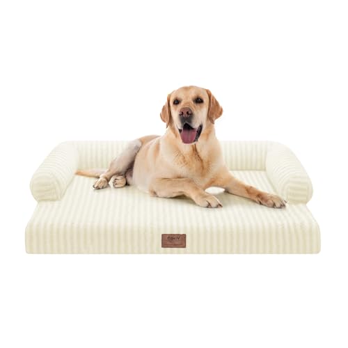 MEKIY Orthopedic Washable Dog Bed with Bolster for Medium to Large Dogs