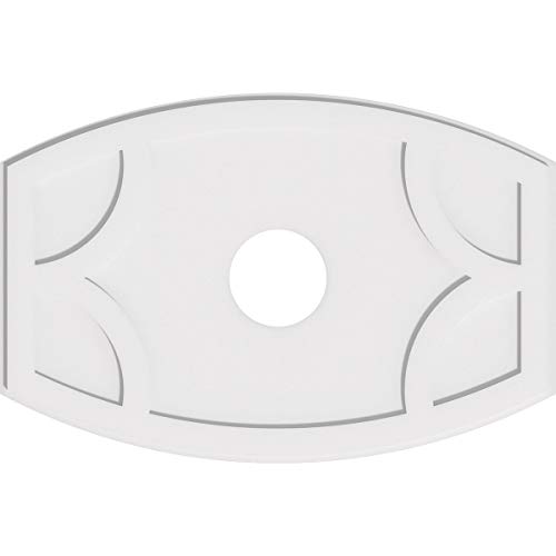 Image of Ekena Millwork CMP40X26KY-07000 Kailey Architectural Grade PVC Contemporary Urethane Ceiling Medallions 40 inchW x 26 5 /8 inchH x 7 inchID x 21 1 /2 inchC x 1 inchP