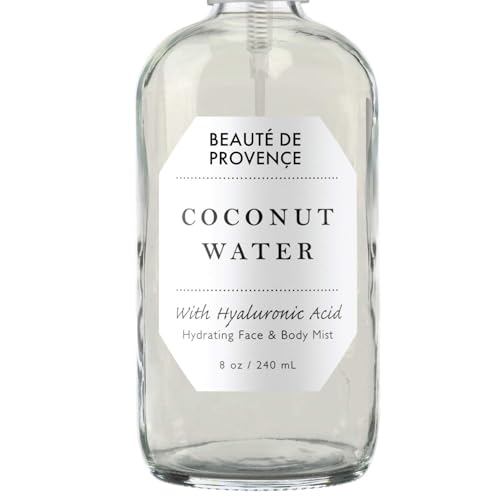 BEAUTE DE PROVENCE | Face & Body Mist Spray - Hydrating Coconut Water With Moisturizing Hyaluronic Acid | Instant Cooling, Conditoning, Hydrating | 8 FL OZ