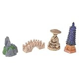 Construction en résine : fabriquées en résine, ces sculptures de bouddha offrent une grande durabilité et peuvent être utilisées comme accessoires de jardin, figurines miniatures de pagode, décoration spirituelle pour le salon, décoration d’aquarium de type pagode ou ornements miniatures de jardin