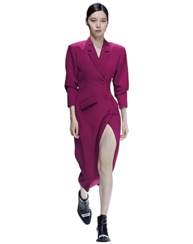Robe de costume pour femme avec un bouton unique Kromoc chic