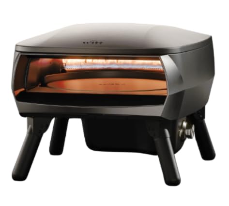 witt etna piccolo - forno rotante per pizza italiana o torta fiamma, pietra per pizza rotante (nero)