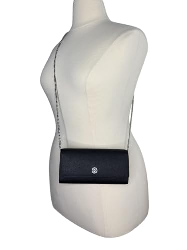 Tory Burch Women's Emerson Wallet on a Chain (Crossgrain Leather, Black)3