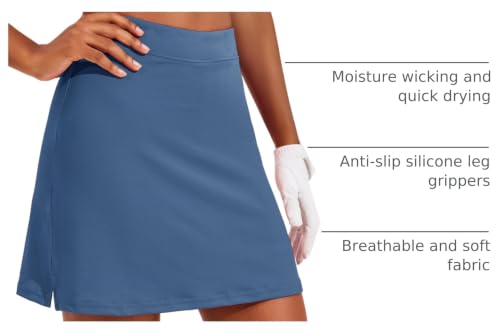 Image of Ekouaer 16 inch Golf Skorts for Woman with Inner Pockets Silicone Grippers Tennis Skirt Quick Dry Athletic Pickleball Skort