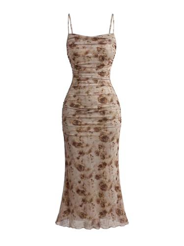 Image of GORGLITTER Women's Floral Spring Summer Wedding Guest Dress Bridal Shower Cocktail Tea Party Beach Midi Sun Dress 2026