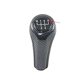KBBYT Car Shift Lever Car 5 6 Speed Leather Gear Silver Shift Knob Carbon Look Fit for BMW 1 3 5 6er E46 E53 E60 E61 E63 E81 E82 E83 E84 E87 E90 E91 E92 Car Joystick(Carbon Look 5-Speed)