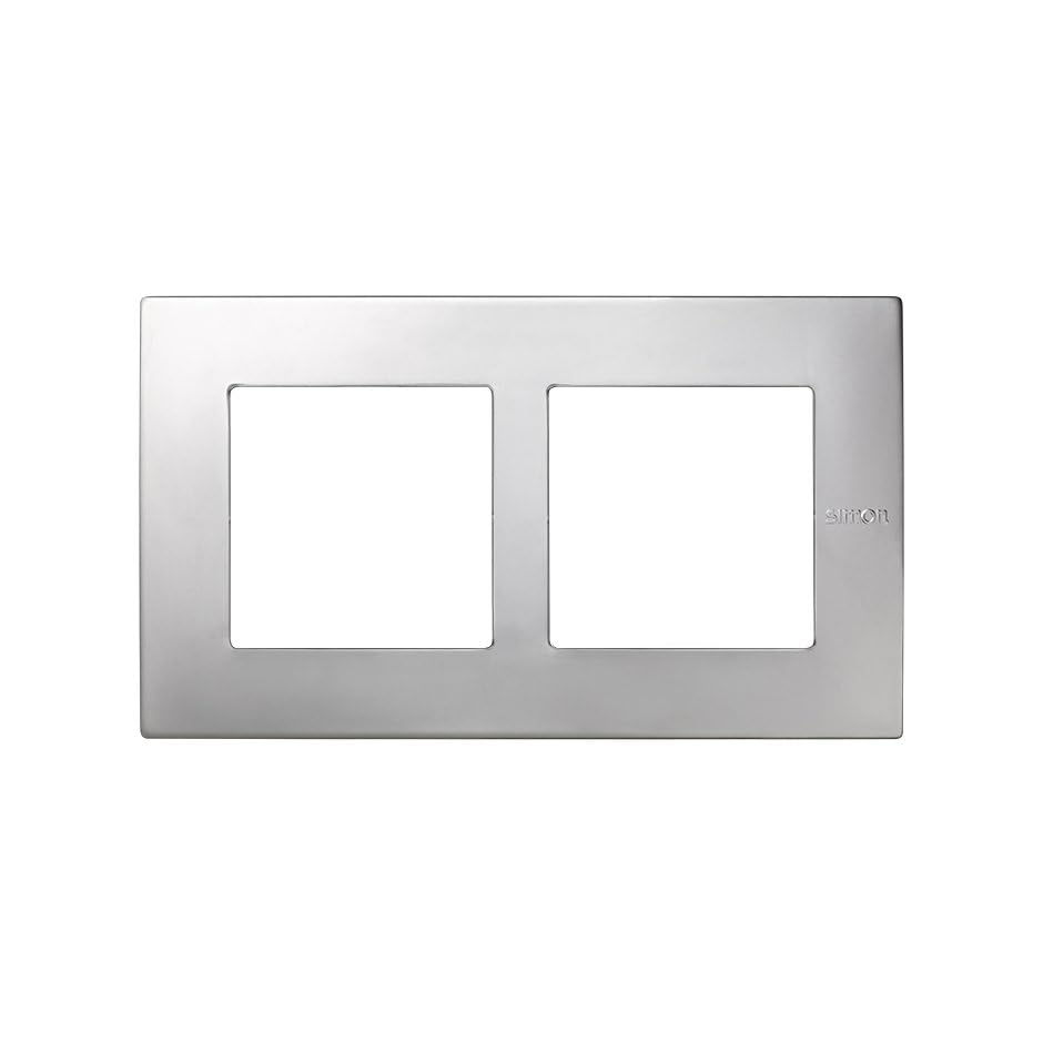 Cadre 2 postes aluminium pour interrupteur double plaque de finition