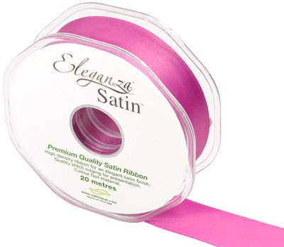 ELEGANZA Double Faced Satin 25mm x 20m Cerise No.29, 25 mm x 20 m