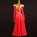 ZHQNZJF National Standard Competition Dress Ballroom Dance Skirt Rhinestones Waltz Performance Outfit Flamenco Costume,Red,XXL