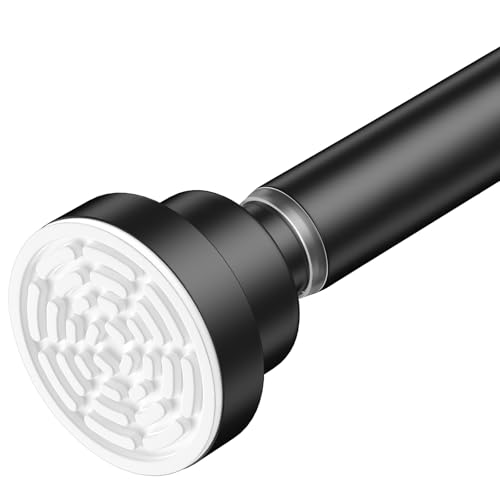 AIZESI Gardinenstange ohne Bohren 80-160CM,Teleskopstange Klemmstange Duschvorhangstange Geeignet für Badezimmer, Fenster, Kleiderschrank,1 Stück Schwarz (Durchmesser 22mm) Shower Rod