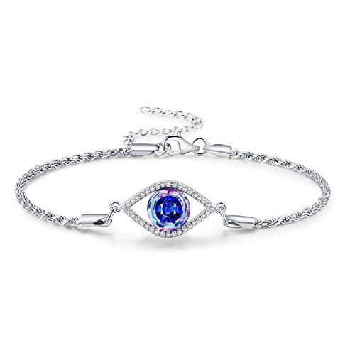 Evil Eye Bracelets Witch Bracelet Moonstone Jewelry Bracelets 925 Sterling Silver Bracelet Crystals Pentagram Pentacle Celtic Knot Triple Moon Goddess Infinity Heart Moonstone Butterfly Bracelet