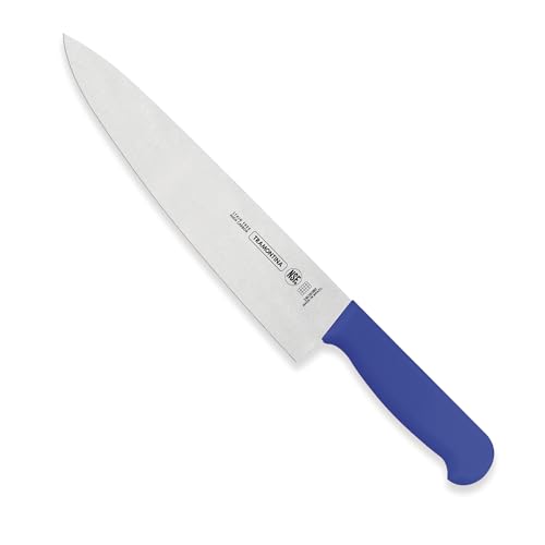 Image of TRAMONTINA Professional Chef Knife 15 cm | Sub-Zero Treated Stainless Steel Blade | Antimicrobial Polypropylene Handle | Heavy-Duty Meat Cutting & Butcher Knife | Blue