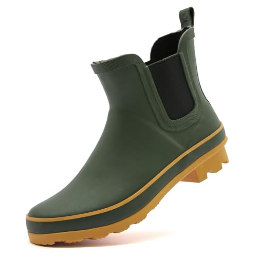 Image of SWIFTFROG Rain Boots for Women - Waterproof Ankle Garden Shoes Anti-Slipping Floral Printed Rainboots for Ladies Stylish Light Ankle Rain Shoes, Women's Rain Footwear