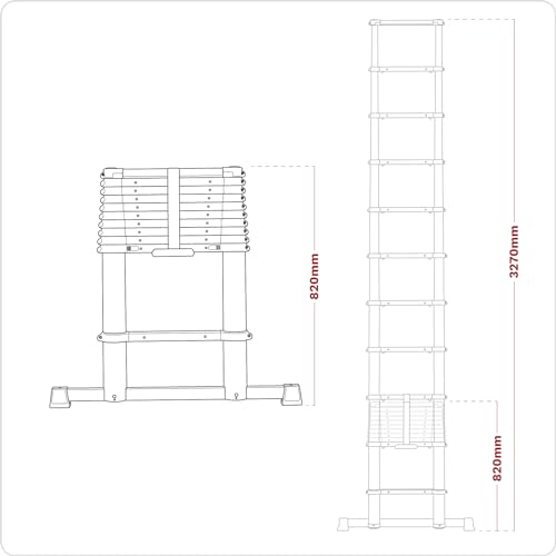 Sealey ATL11 Aluminium Telescopic Ladder 11-Tread En 131 thumb #6