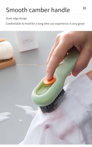 Image of 2 in 1 Multifunction Cleaning Brush Soap Dispenser, | Multi Function Cleaning Brush, clothes, shoes, Brushes Suitable for Home Cleaning (Green)